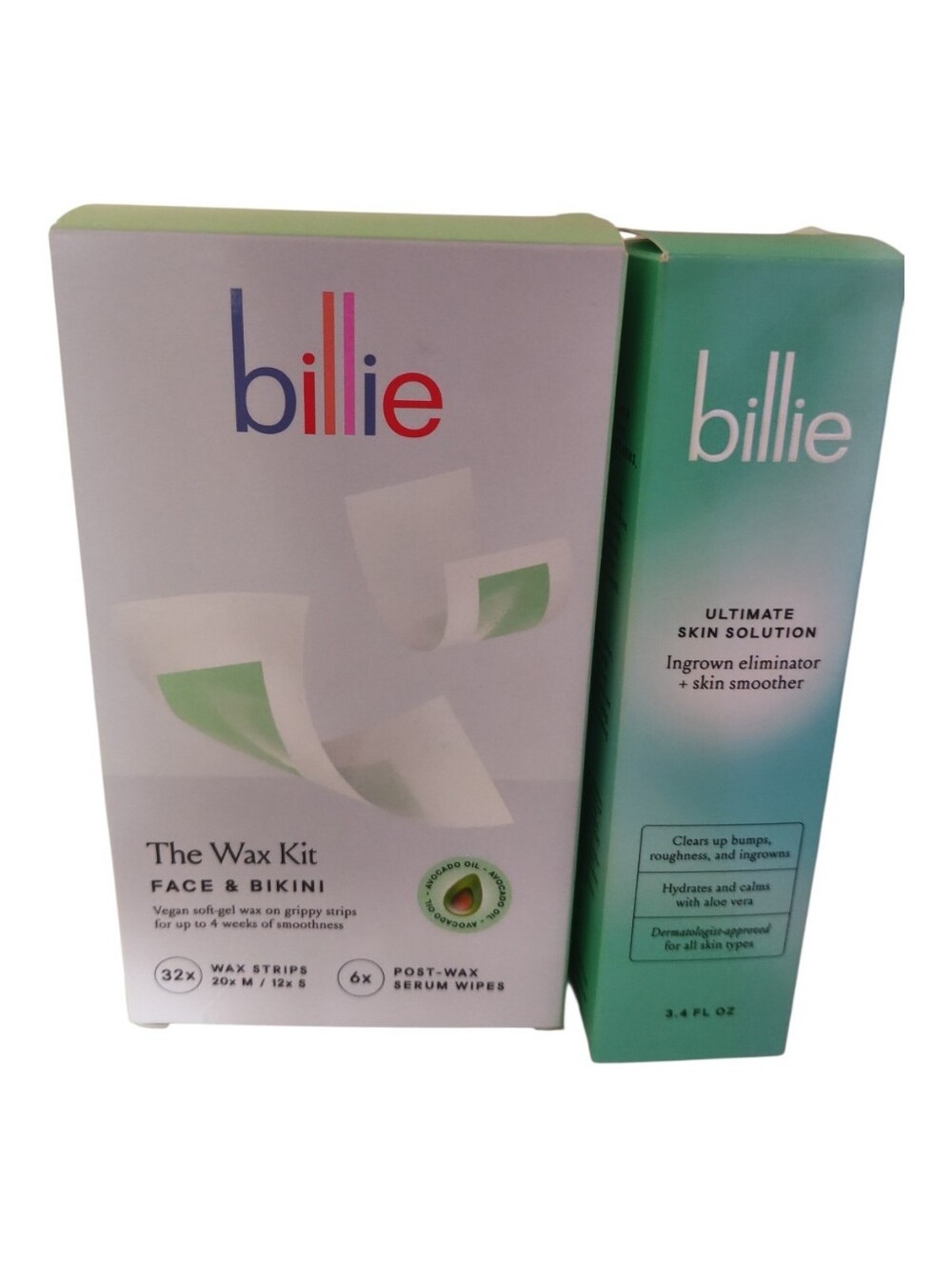 billie Face & Bikini Wax Kit with Ultimate Skin Solution - Green